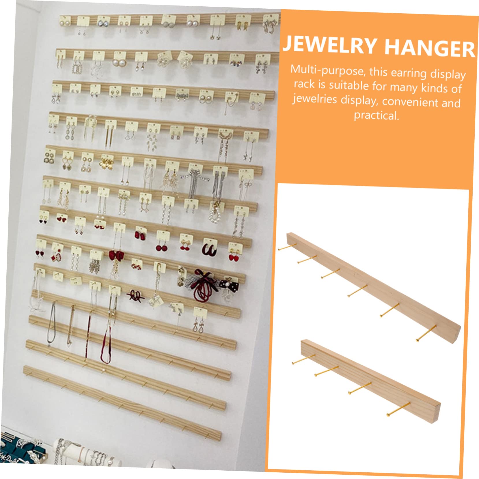 Holibanna 2sets Organizer da Muro per Gioielli Legno di Appendini per Orecchini e Collane Espositore Elegante per Negozio e Uso Personale Facile da Installare e Accessibile