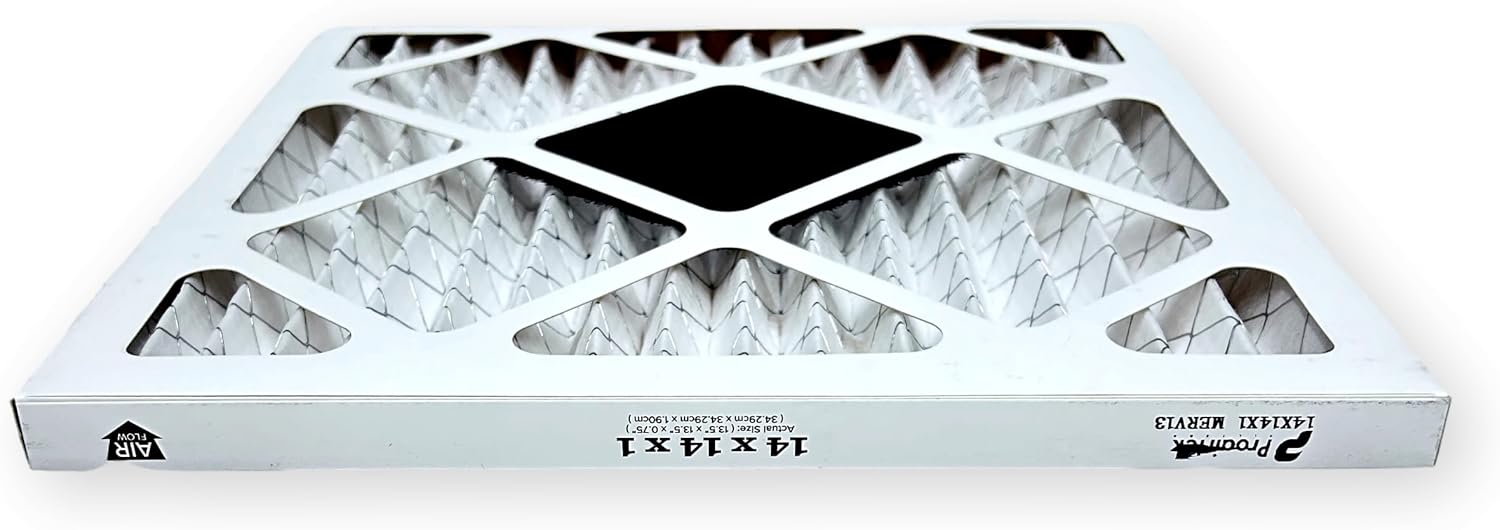 Proairtek AF14141M13DWH Model Diamond 14x14x1 Pack of 6 Air Filters, MERV 13 with One "Diamond" Activated Carbon Tile to Neutralize Odors; Durable Electrostatic Pleated Design; Made in USA