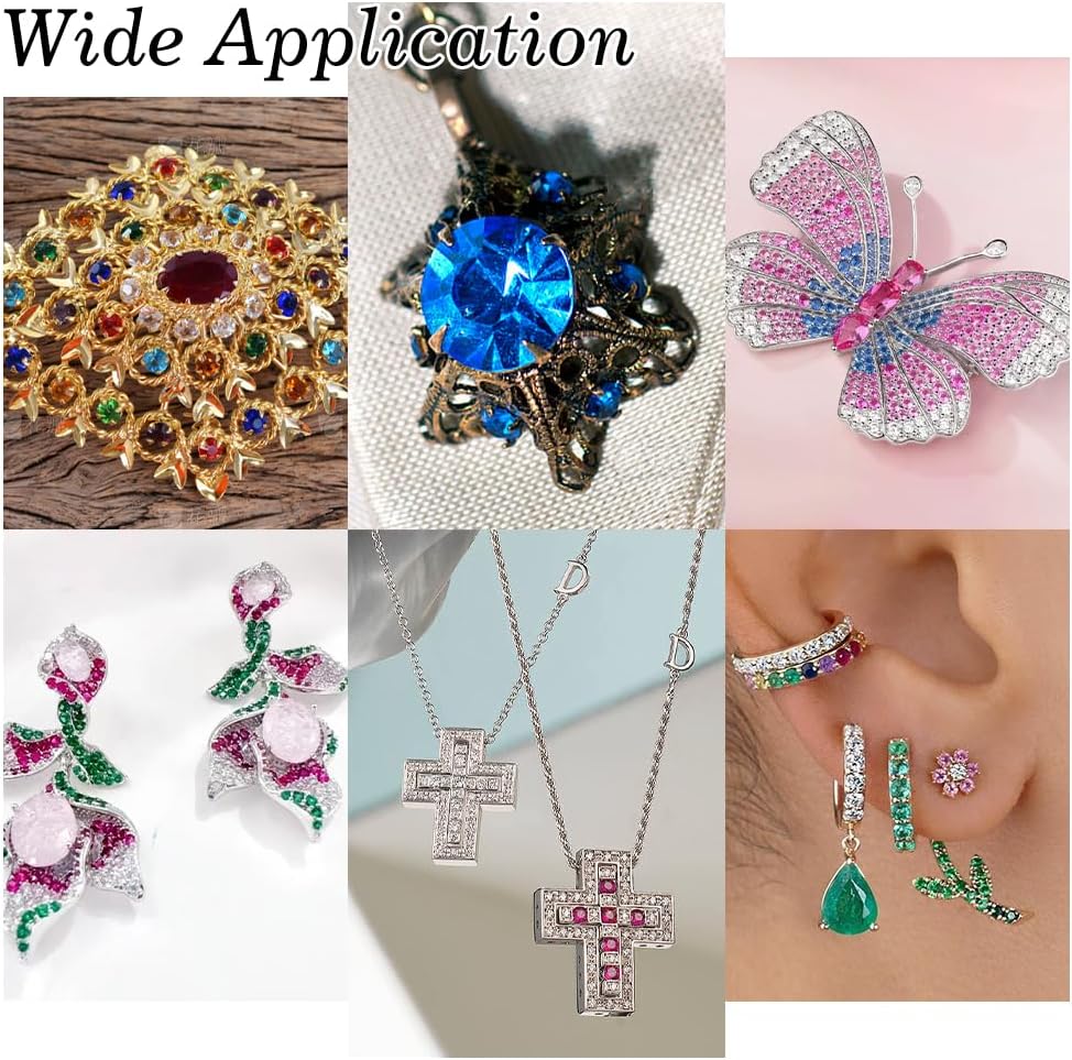 PH PandaHall 800PCS 10 Colors Cubic Zirconia Stones Pointed Back CZ Stone Diamond Shape Shiny Stones Round Beads Brilliant Loose Synthetic Gemstones for Jewelry Making Nail Arts Decoration 2mm - Image 5