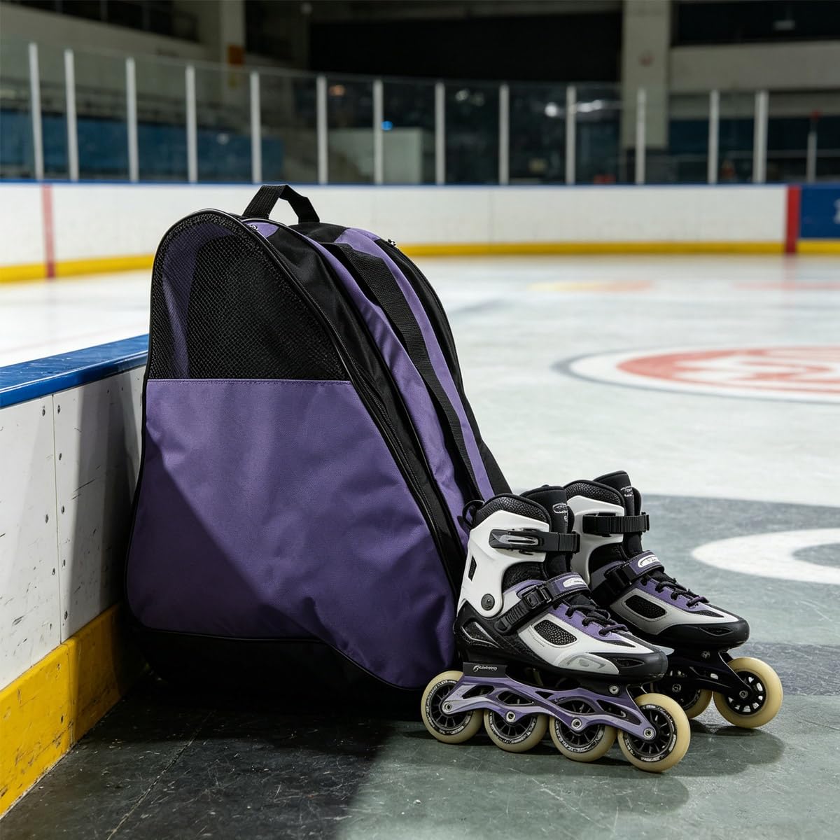 Bolsa para patines de mujer, hielo, esquí, hockey sobre hielo adulto (morado)