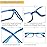 Kerecsen 4 Pack Reading Glasses for Men and Women with Spring Hinges, Lightweight Black Rectangular Readers Eyeglasses (4 Pack Blue, 2.0, x)