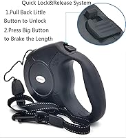Vista 4 de Correa retráctil para perro de 26 pies, cable largo sin enredos de 360° para mascotas, mango antideslizante para perros pequeños, medianos