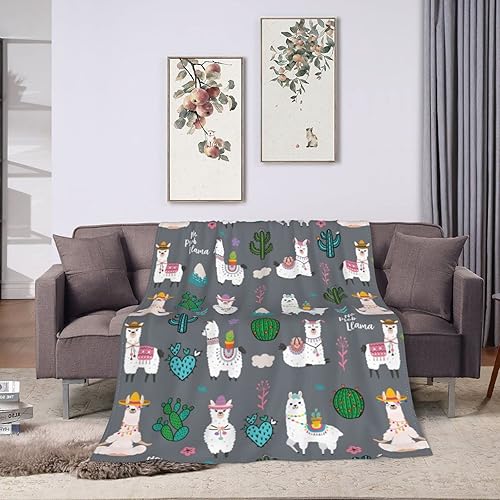 Miniatura 8 de Manta de alpaca suave y cálida, manta de franela de forro polar, regalo para niños, bebés, adultos o silla de mascotas, manta de microfibra de 80 x