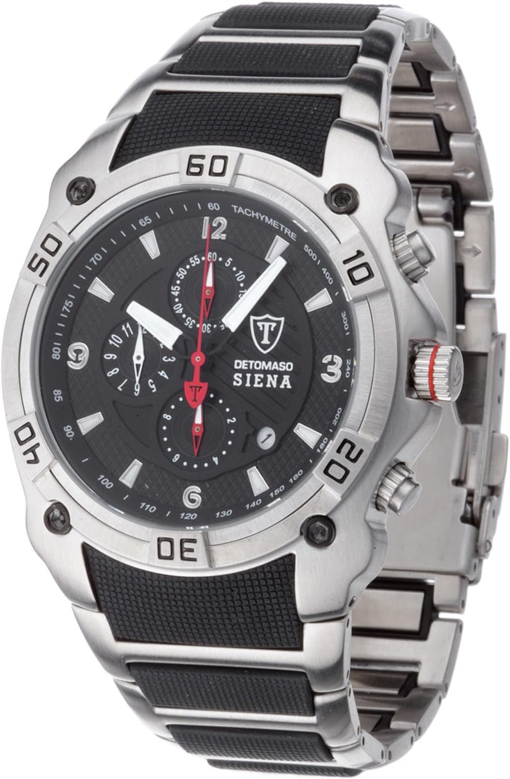 DETOMASO Men's Siena Quartz Watch with Black Dial Analogue Display and Black Stainless Steel Bracelet MTM8806C-BK