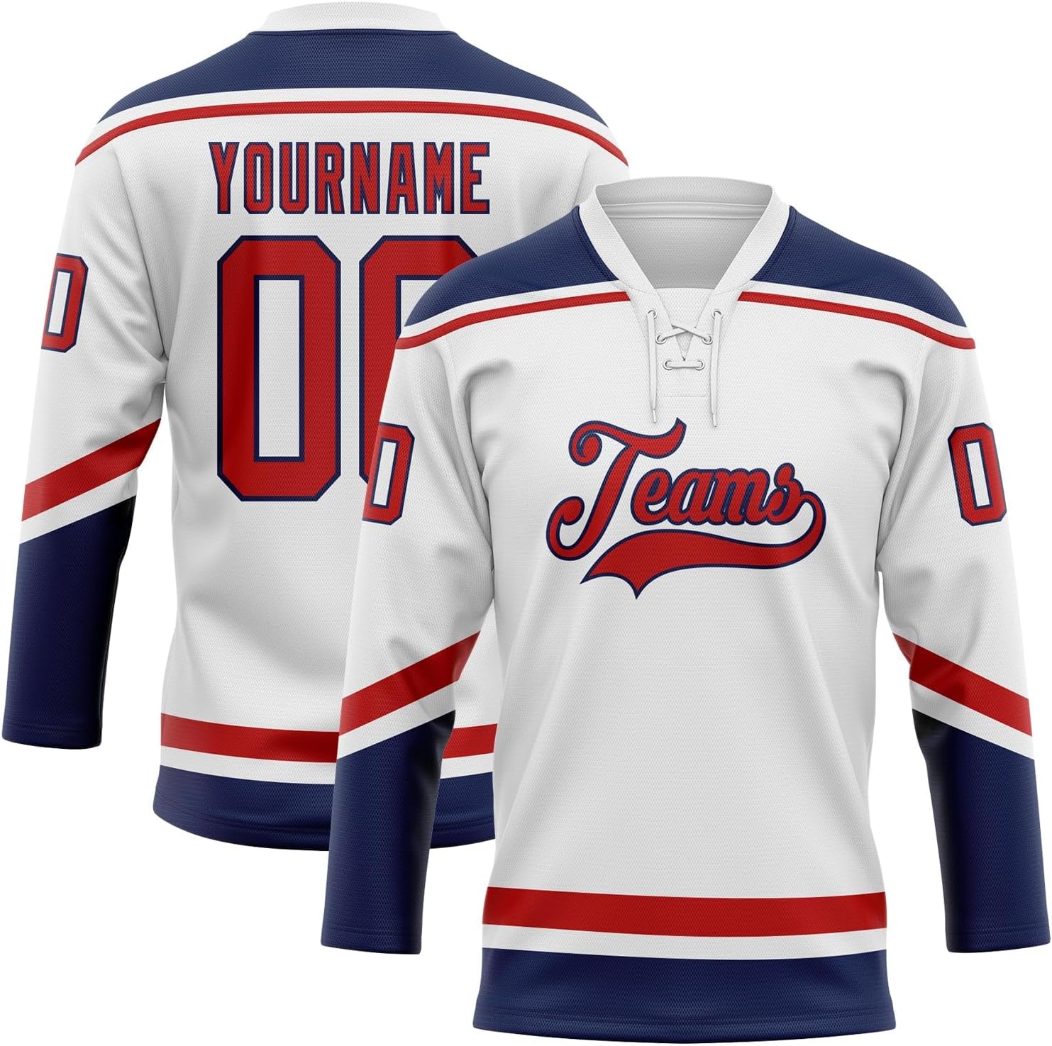 Custom Hockey Jersey for Men Women Youth, Personalized Team Name Number and Logo, Color Lace Up Practice Sports Fan Jersey