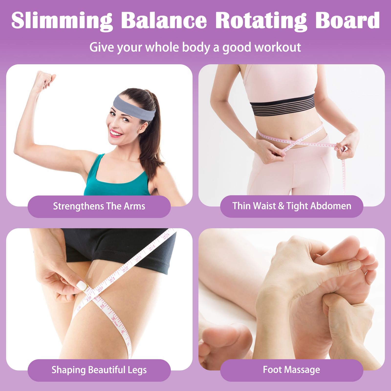 Taillentwister mit 3 Stück Sport Haarband, Twist Waist Disc Board mit Kordelzug, Multifunktions Balance Board Pedal, Taille Drehscheibe Hüfttrainer Twist Waist Disk Fitnessgerät für Zuhause