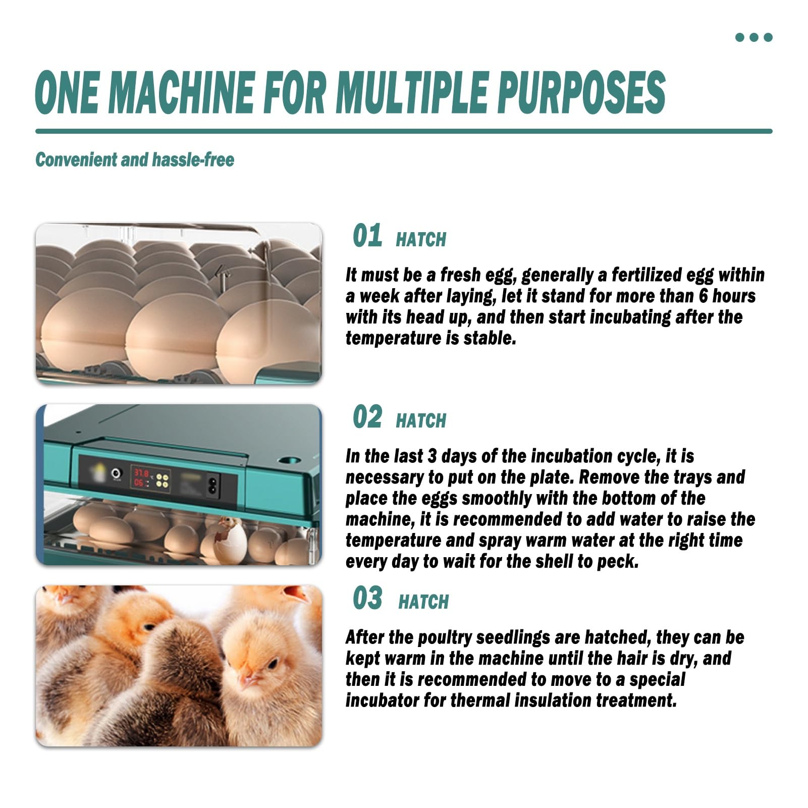 Incubatrice for Uova for Pulcini Da Cova, Commerciale E Domestico Contiene 6-392 Uova Rifornimento Automatico Dell'acqua Vista A 360 Gradi Con Finestra Trasparente Gallina/anatra/quaglia/tacchino(128)