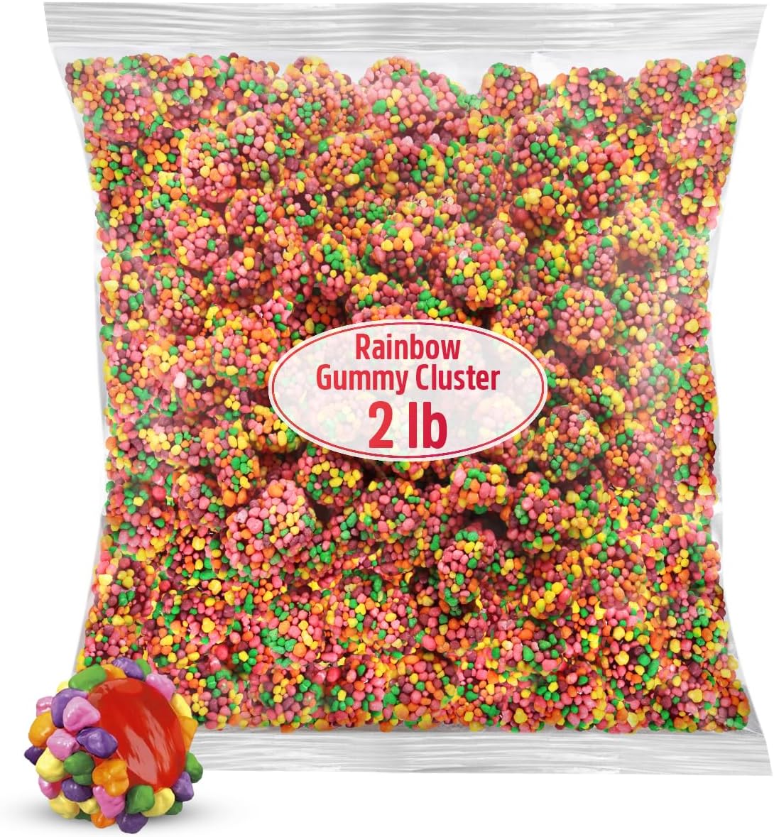- Gummy Clusters Rainbow, 2lb Pack of NerdGummy Clusters Bulk, Perfect Gummy Candy Snack for Parties, Birthdays, Holidays, Gift Bags, Office Treats and Everyday Enjoyment