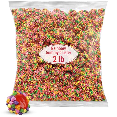 Golosinas de gomitas arcoíris, paquete de 2 libras de Nerds Gummy Clusters al por mayor, golosina de gomitas perfecta para fiestas, cumpleaños,