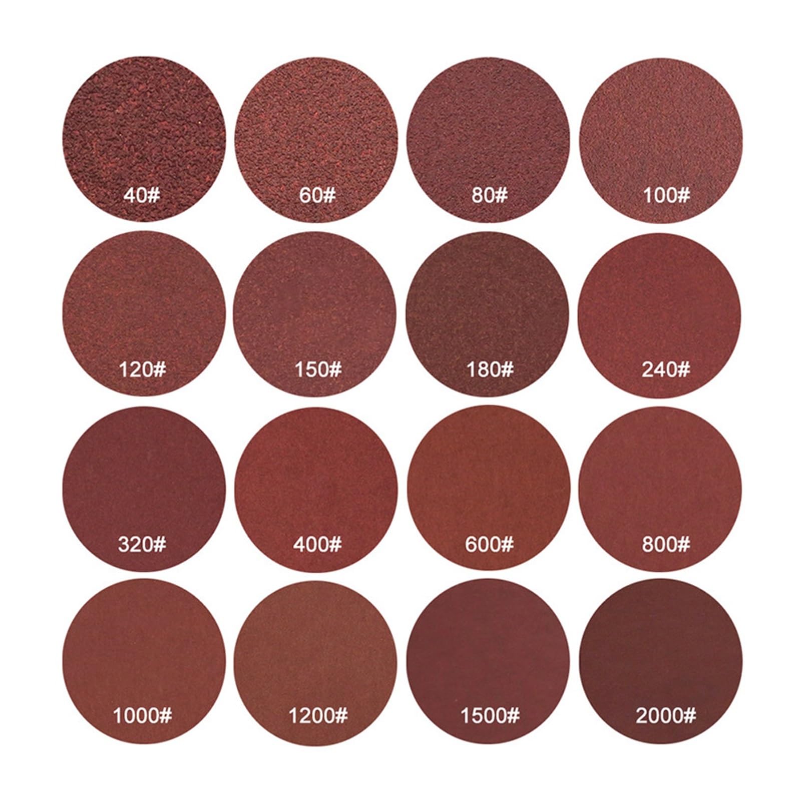 500 pz/3 pollici rosso rotondo disco abrasivo a secco carta vetrata piatto lucidatura abrasiva tampone smerigliatrice di legno rettifica trapano Lija Per levigatrici(Red-p120)