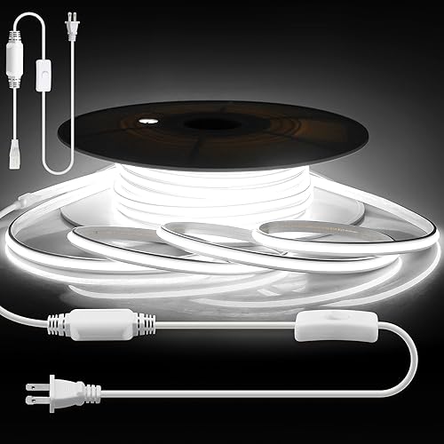 Miniatura 8 de Aclorol Tiras de Luces LED COB AC de 110V Enchufables 16.4 Pies 288led/M Alta Densidad Flexibles Cuerda de Luces LED COB Impermeable para Decoración