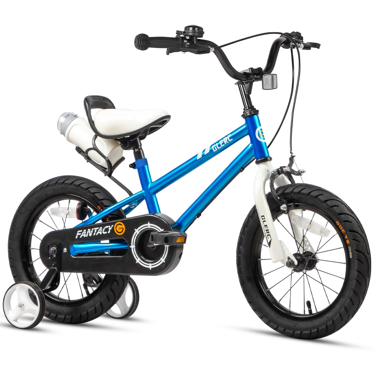Glerc Fantacy 12 14 16 18 20 Inch Kids Bike for 2-14 Years Old Boys Girls Bicycles with Water Bottle Holder & Stabilisers & Bell, Multiple Colors