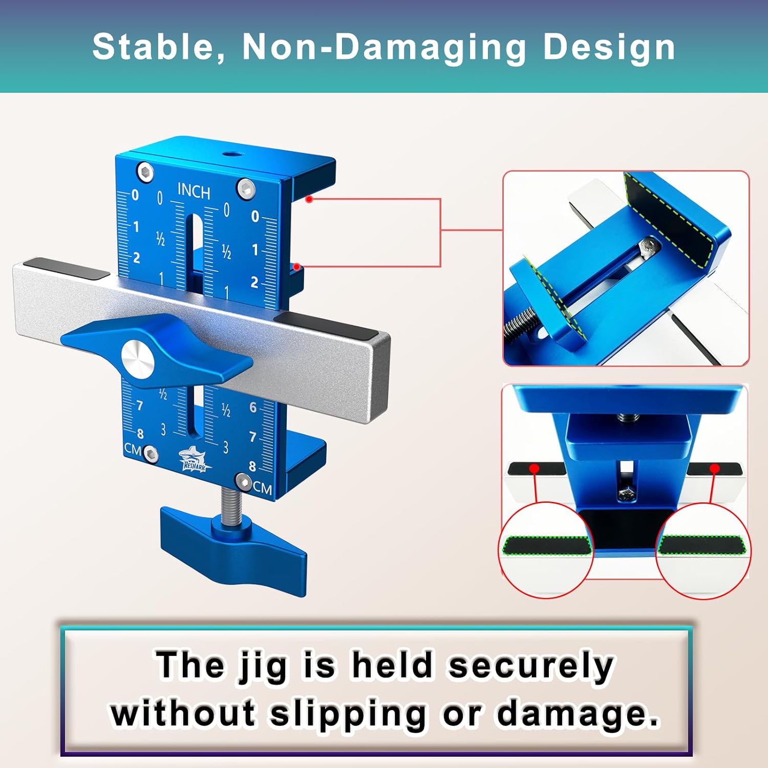 Cabinet Door Mounting Jig, Adjustable Cabinet Door Installation Locator for Quick Alignment of Cabinet Doors, Cabinet Door Hinge Installation Tools Suitable for Most Cabinet Doors (BLUE)