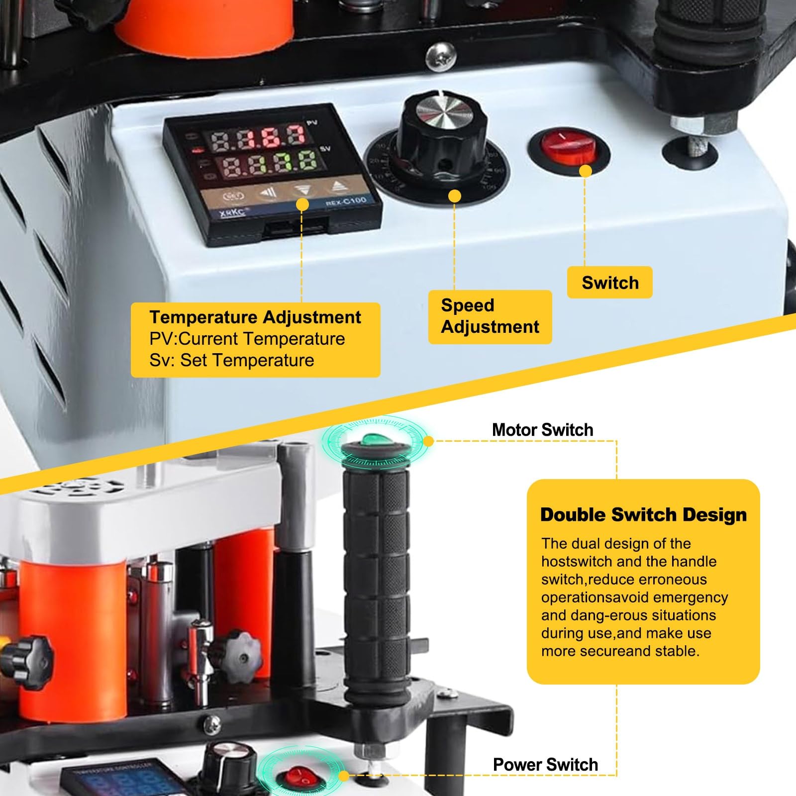 Kantenanleimmaschine Manuell, Tragbare Kantenanleimmaschine Für Werkstatt, Kantenbandgerät Für Holz/Pvc, DIY Möbel, Einstellbare Geschwindigkeit
