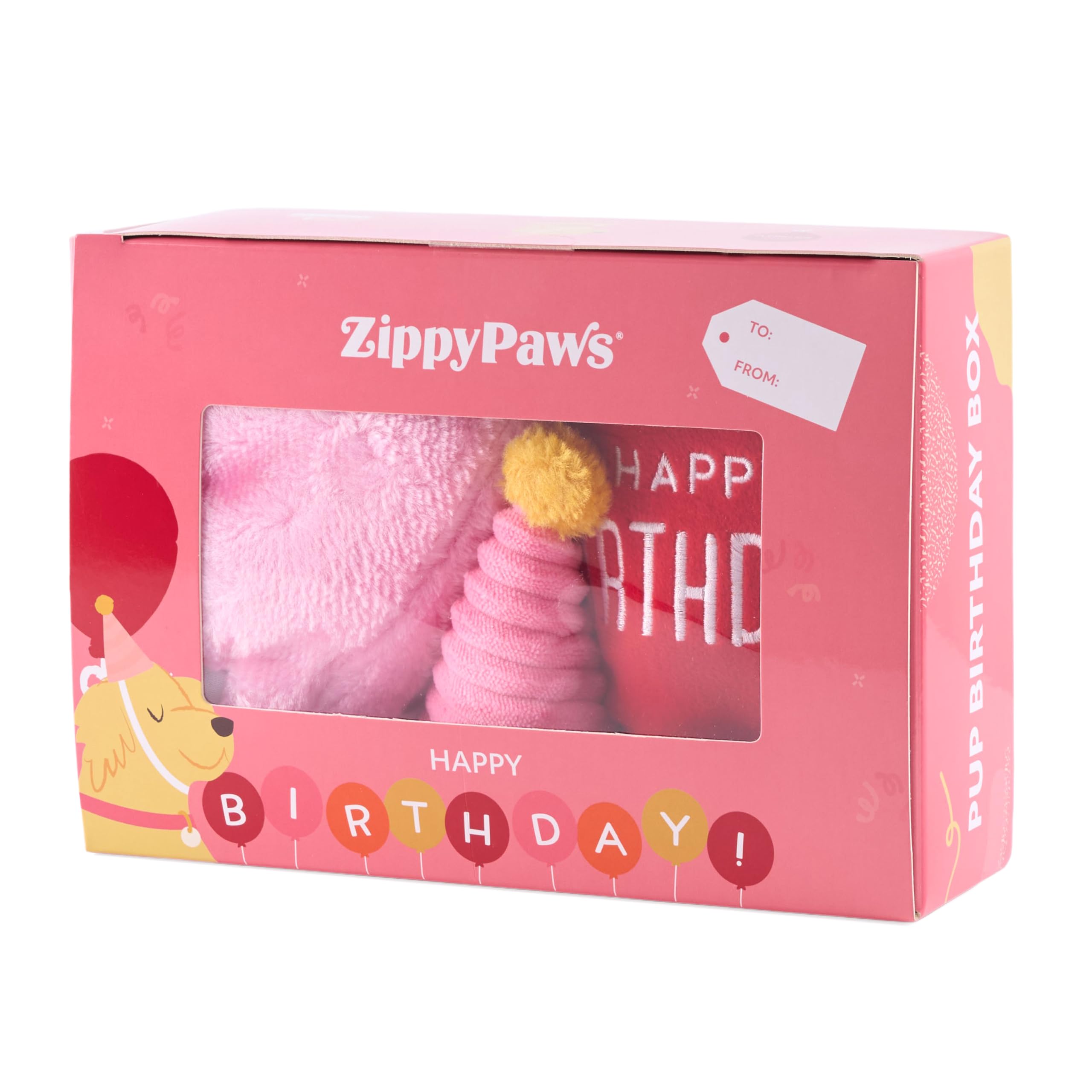 ZippyPaws Birthday Cake Dog Squeaky Toy - Blue -14