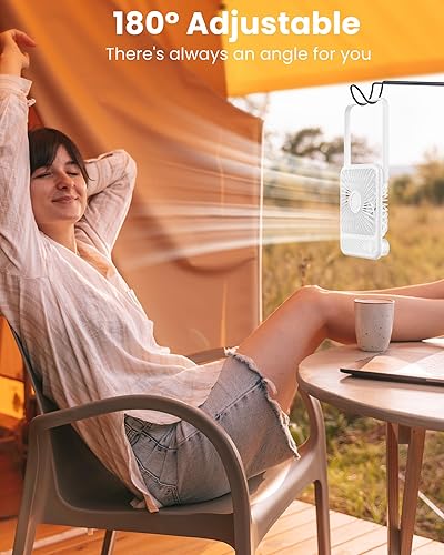 Miniatura 3 de Koonie Ventilador de escritorio, ultra silencioso de 2.5 a 11 horas, pequeño ventilador USB con viento fuerte, plegable de inclinación de 180 y 3