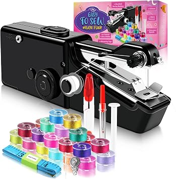 Lightweight and Easy Operated Cordless Handheld Sewing Machines for Beginners,Mini Hand Sewing Machine with Accessory Kit, Portable Sewing Machine for Home Quick Repairing and Stitch Handicrafts
