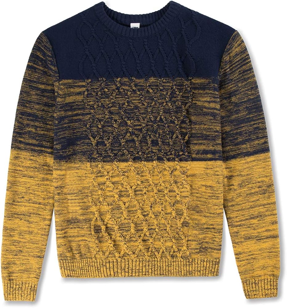 BOBOYOYO Boys Sweater Pullover Kids Long Sleeve Round Neck Cotton Cable Knit Sweater Casual Wearing for Size 3-14Y: Clothing, Shoes & Jewelry