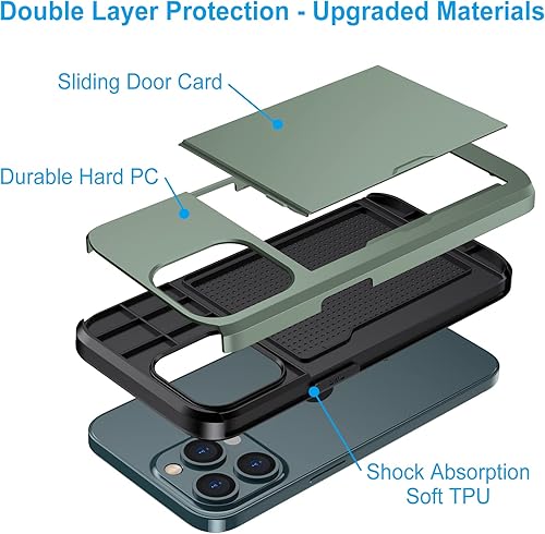 Miniatura 10 de ATRAING Funda tipo cartera compatible con iPhone 15 Pro Max con tarjetero para tarjetas de crédito, ranura para tarjetas oculta, delgada, a prueba