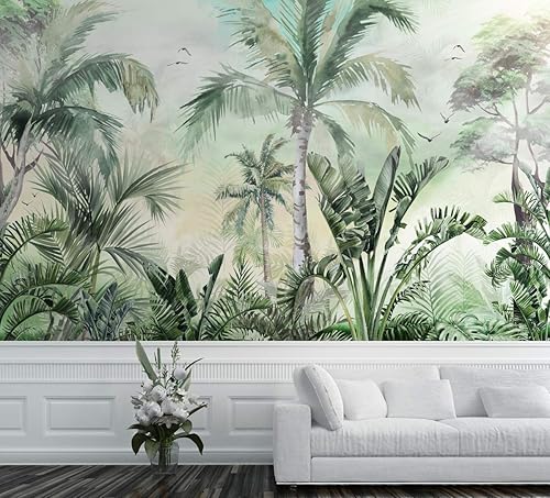 Miniatura 2 de Murwall Tropical Wallpaper Palm Tree Wall Mural Tropical Leaves Wallpaper Living Room Bedroom Entryway Cafe