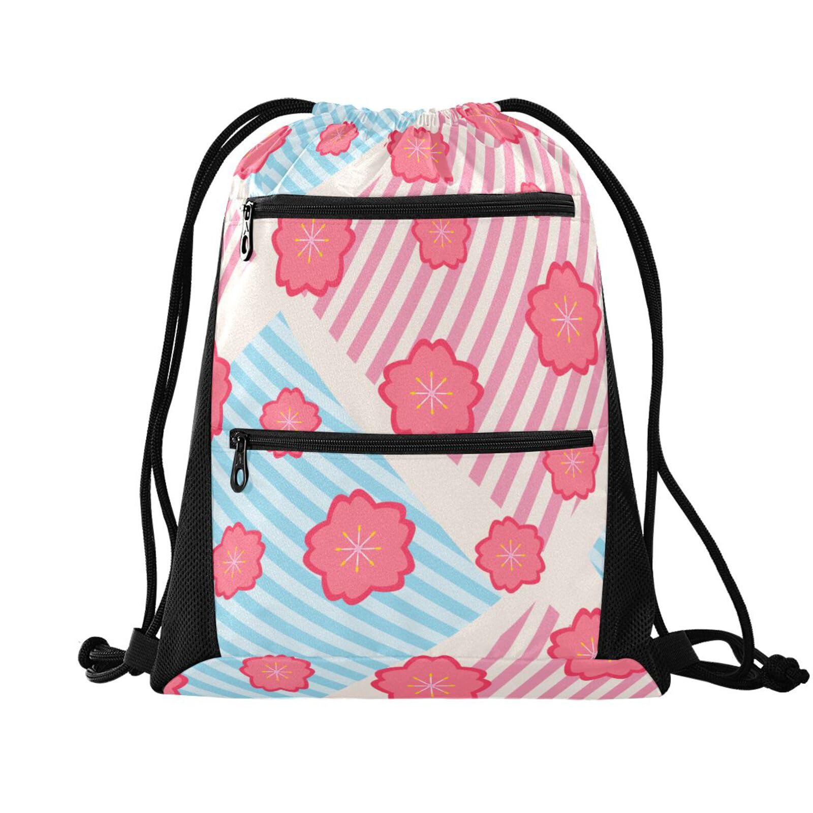 FRODOTGV Sweet Honey Pattern Cute Bees Happy Drawstring Backpack String Bag Outdoor Bag Sports Yoga Sackpack โ image 1