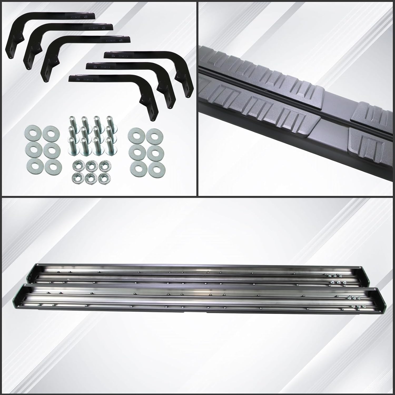 Side Steps Compatible with 2004-2022 Titan Crew Cab/2016-2022 Titan XD Crew Cab, Side Step Rail Nerf Bars, Left+Right Running Boards Step Bars