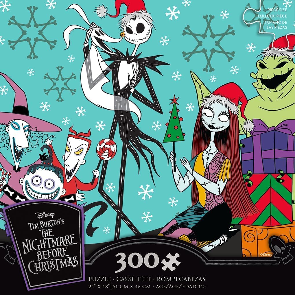 Ceaco - Disney - Tim Burton's Nightmare Before Christmas - Christmas Party - 300 Oversized Piece Jigsaw Puzzle