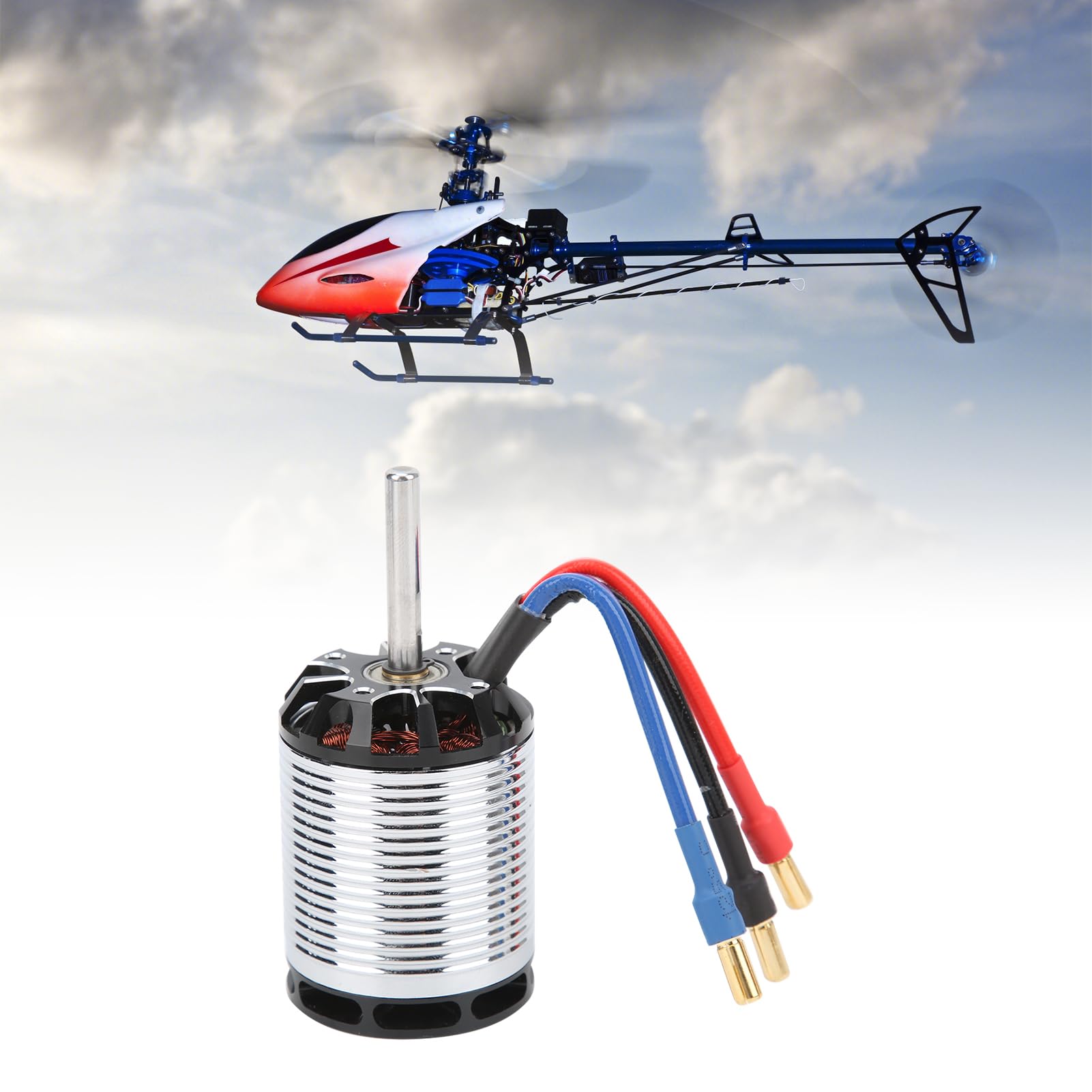 Kavolet Silnik Bezszczotkowy H550 3538 1220KV Silnik Bezszczotkowy H550 1220KV do Helikopterów RC 3538 RC 3000W 60A N45SH Stal Magnetyczna z 5 Mm głowicą bana