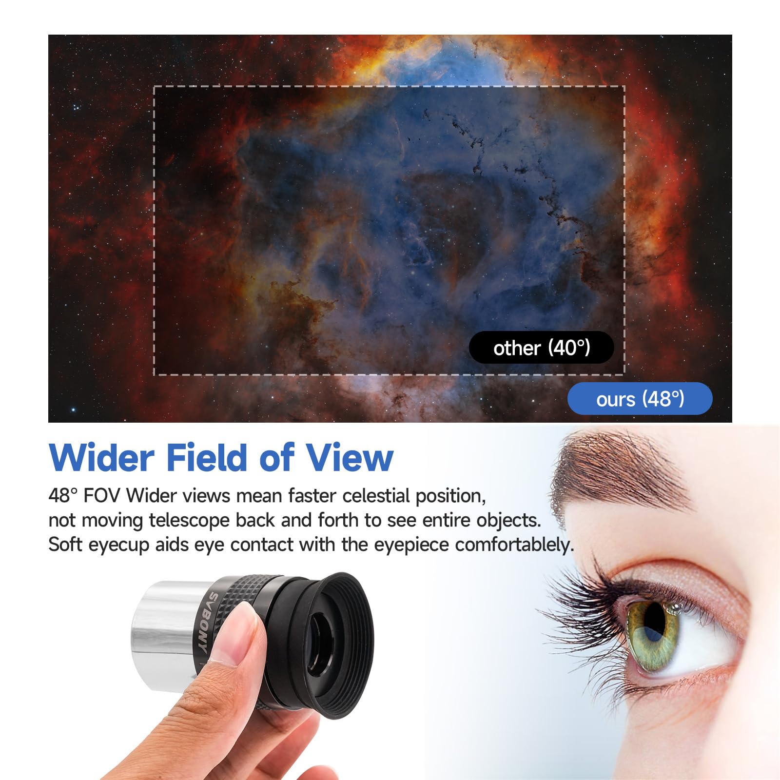 Svbony SV233 Okular Teleskop Set 6 mm 17 mm PLOSSL 2X Barlow Linse Mond ND4 82A Farb Filter Tasche