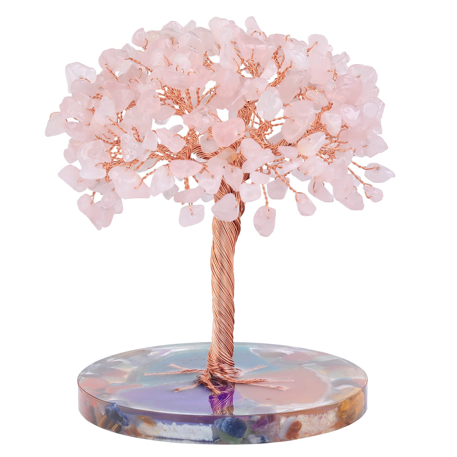 Arbre à monnaie bonsaï Feng Shui en quartz rose pour salon et bureau zen