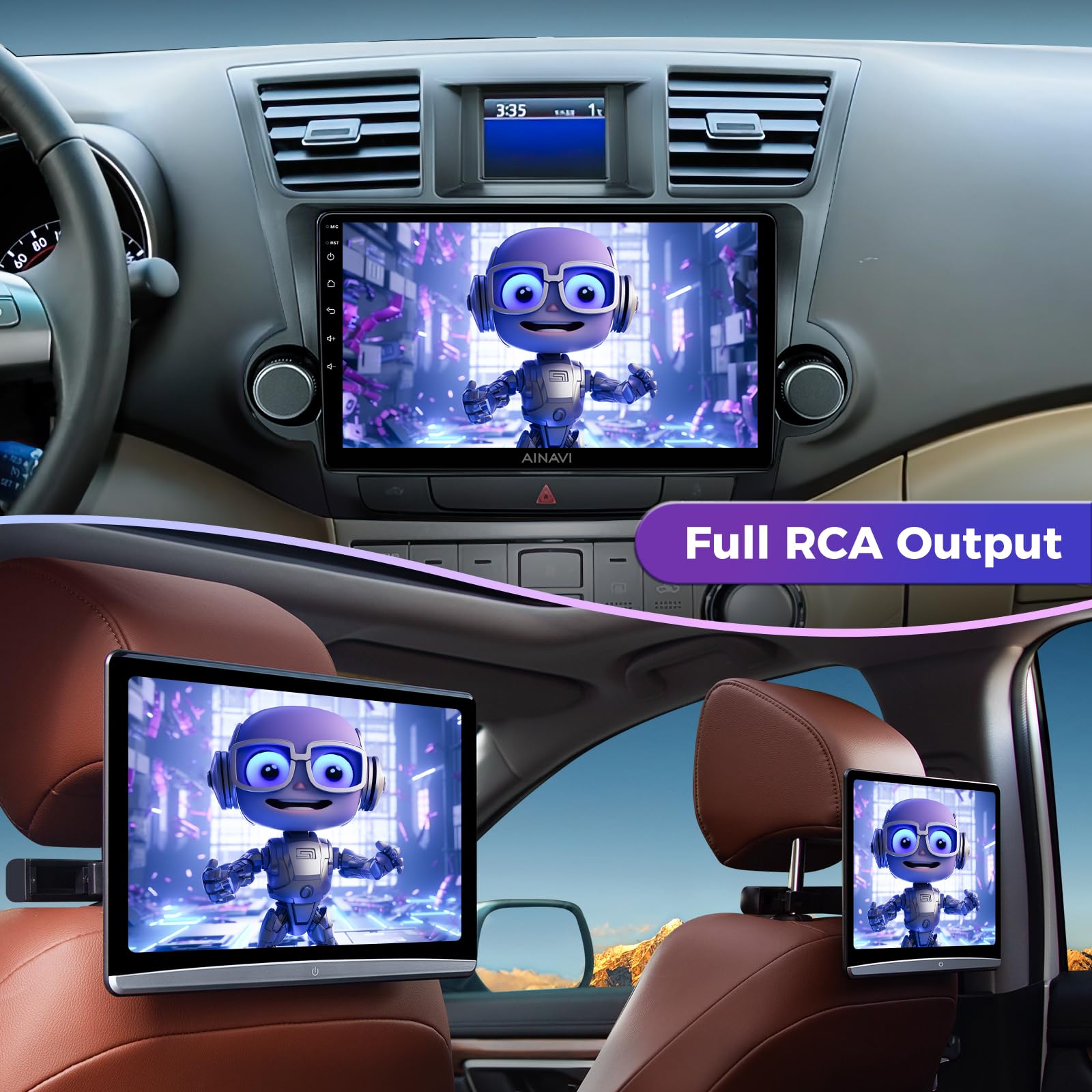 10'' Android 14 Car Stereo For Toyota Highlander 2009-2012 - Wireless CarPlay Android Auto 4+64G GPS