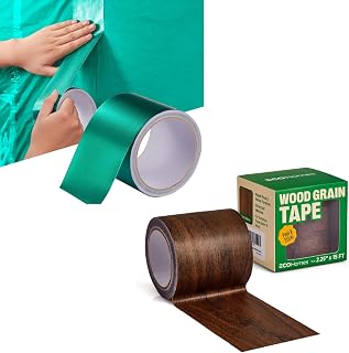 ECOHomes Bundle - 3 Inch by 25 FT Awning Repair Tape + 2.25 Inch by 15 FT Wood Grain Tape