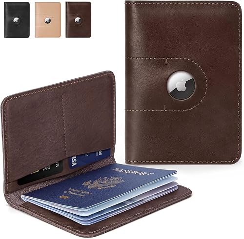 ALLIVE Genuine Leather Passport Holder Wallet Cover Case for Men and Women Travel, Christmas Birthday Gifts, Airport Essentials, Passport Holder