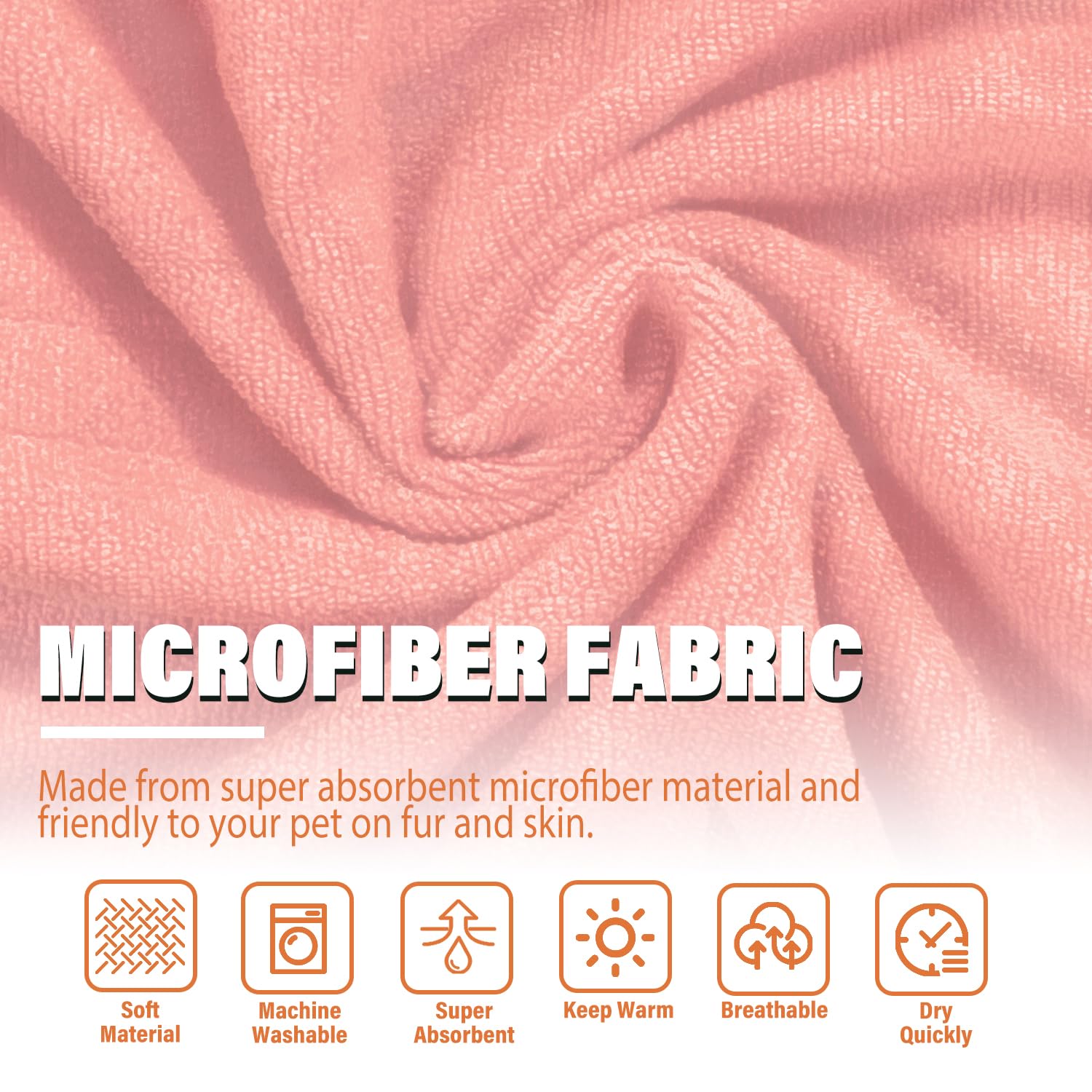 Peignoir pour chien – Serviette à séchage rapide – Peignoir en microfibre super absorbant pour animal domestique, col réglable et sangle ventrale (rose, taille XXXL)