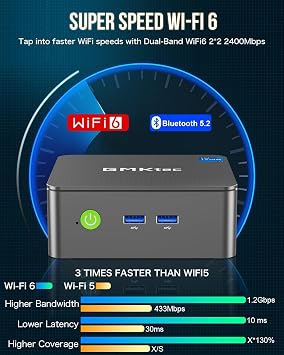 GMKtec G3 PLUS Intel N150, 16GB DDR4, 512GB M.2 SSD, Wi-Fi6, BT 5.2, Win11 PRO Mini PC