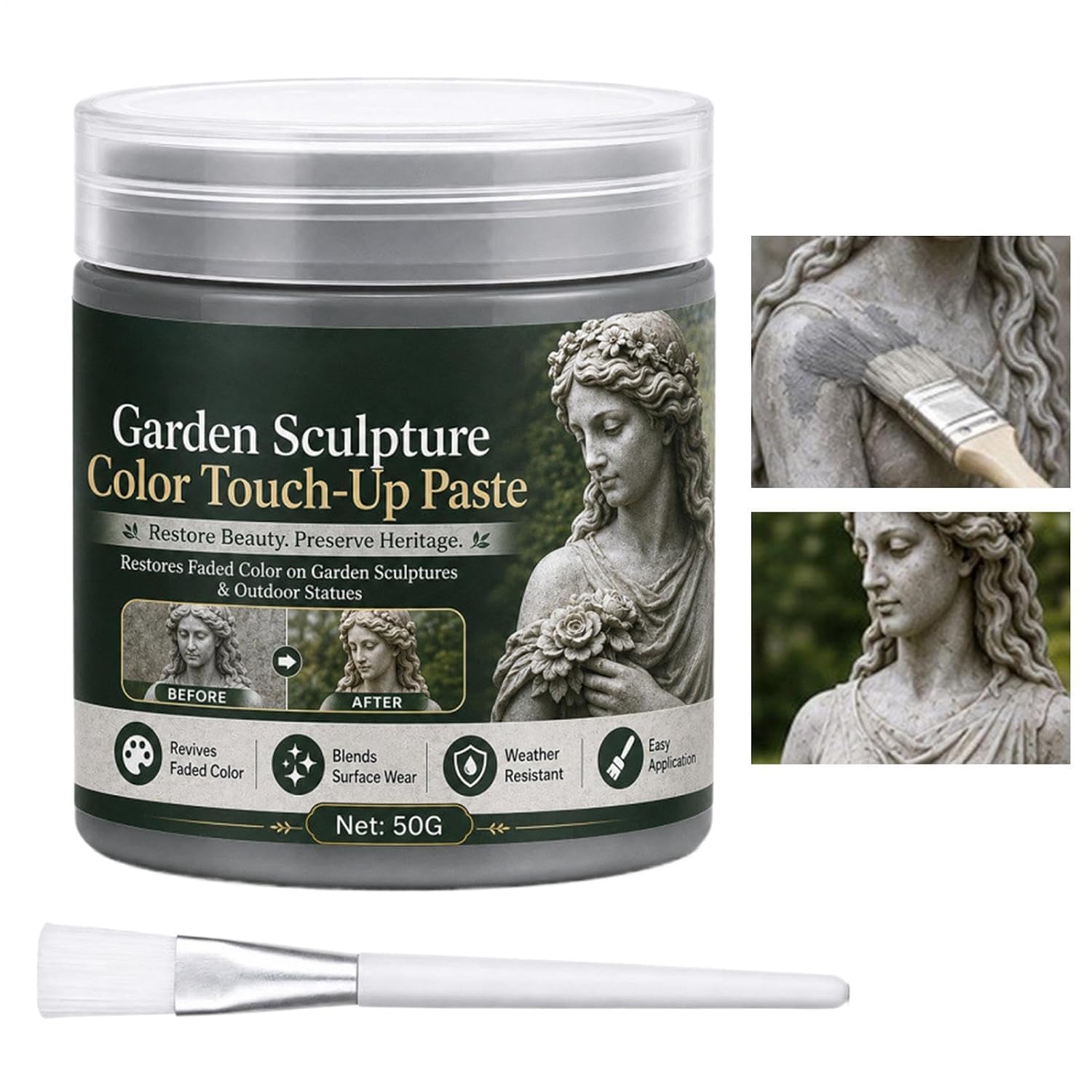 Sculpture Color Repair Paste 50g Weatherproof Gray Restoring Smooth Cream