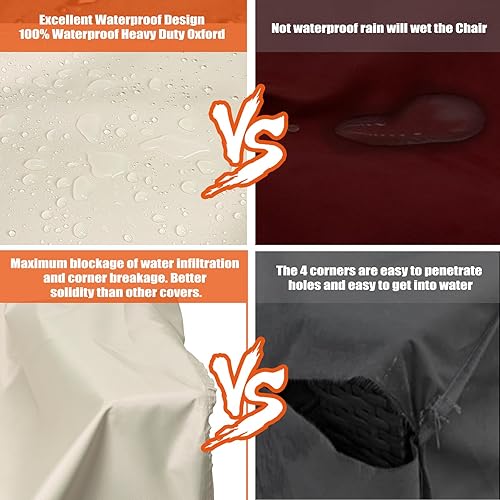 Miniatura 7 de Likorlove Fundas para sillas de patio, 32 pulgadas de ancho x 37 pulgadas de profundidad x 36 pulgadas de alto, fundas para muebles de exterior para
