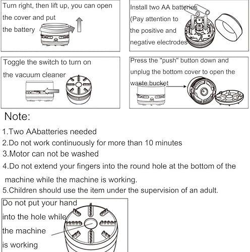 Miniatura 7 de FineInno Mini aspiradora de migas portátil de escritorio barredora de mano inalámbrica multifunción limpieza para el hogar, oficina, coches, pelos