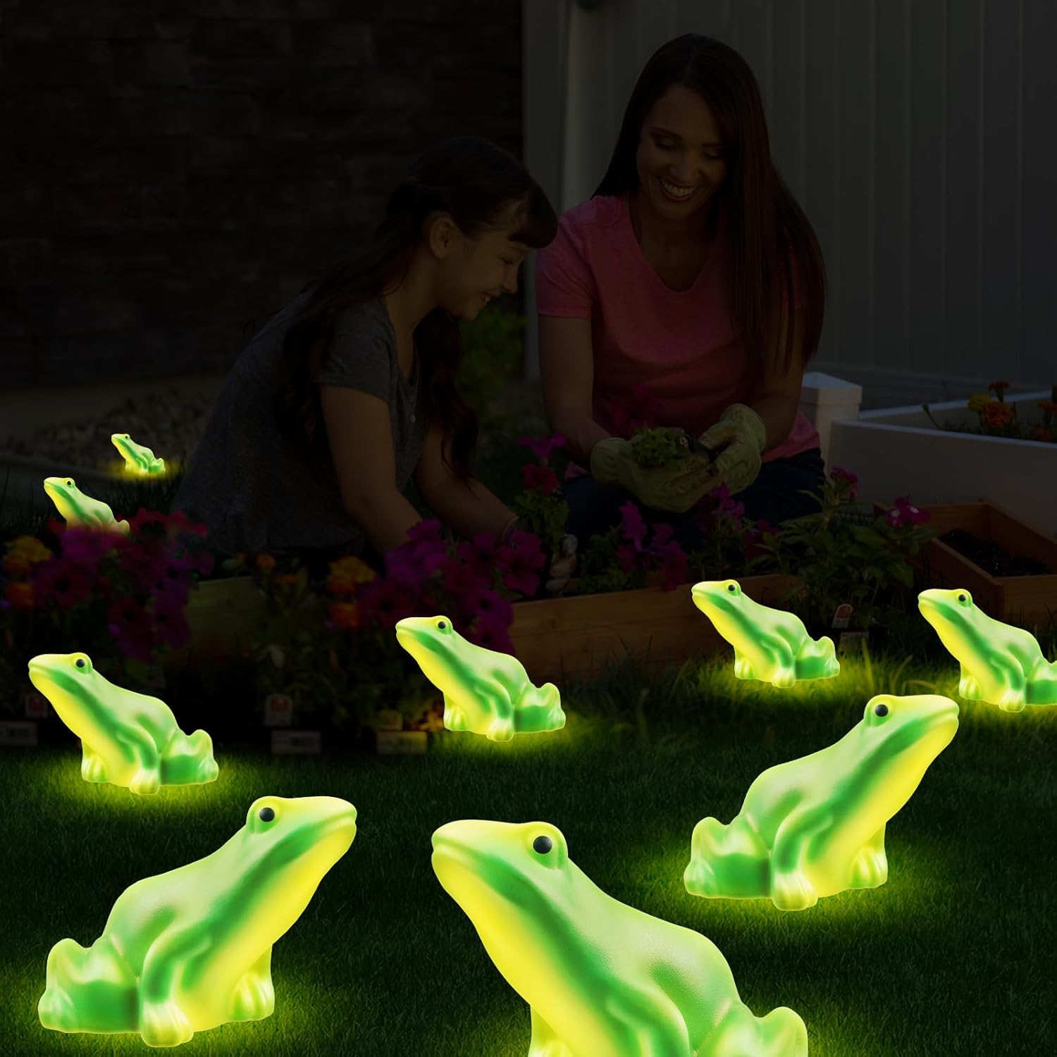 BeHiller Solar Frog Path Lights Outdoor for Garden Art Decor,6PACKS Frog Easter Yard Decorations,Frog Lights for Housewarming Gifts,Lawn Ornament,Gardening Gifts for Grandma,Women,Mom Day,House Decor