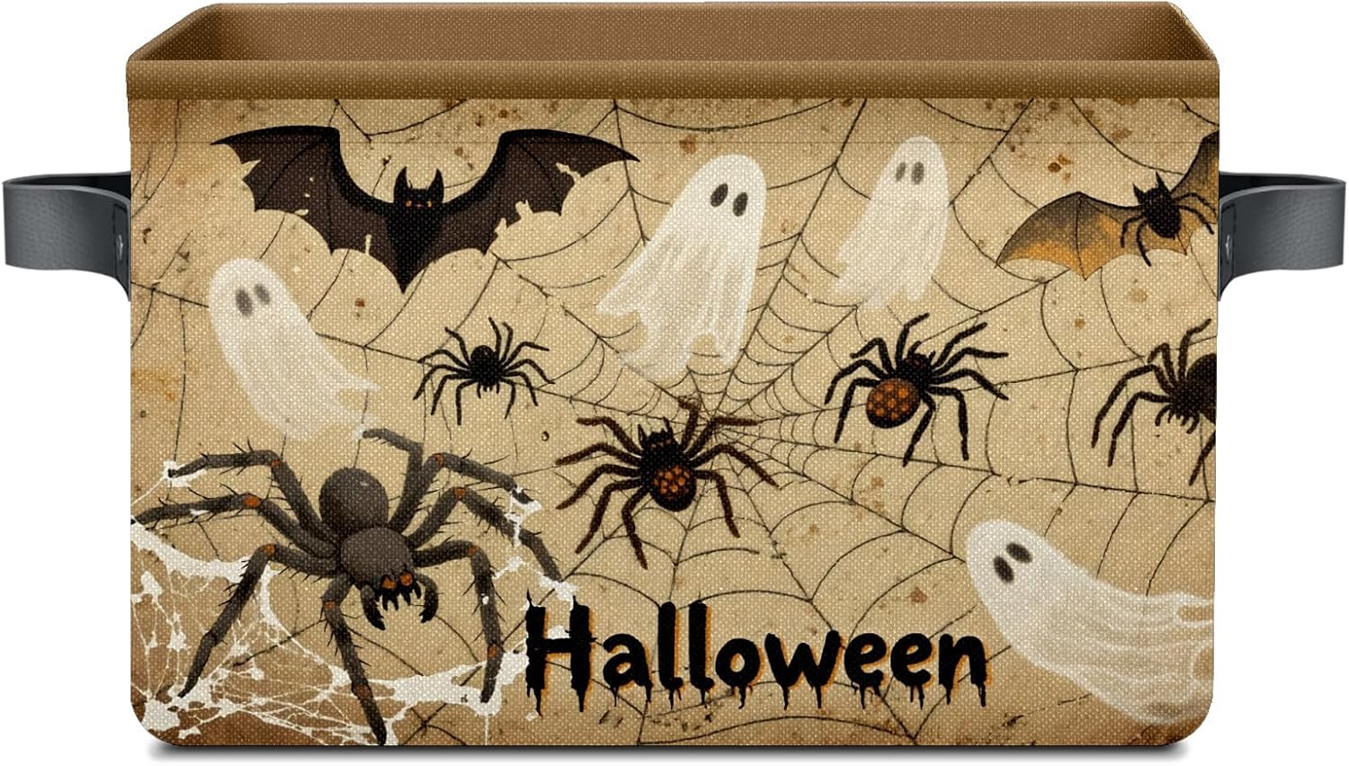 Halloween Baskets,Spooky Baskets Storage Bins with Handles Foldable Organizer Storage Boxes 14 x 10 x 8