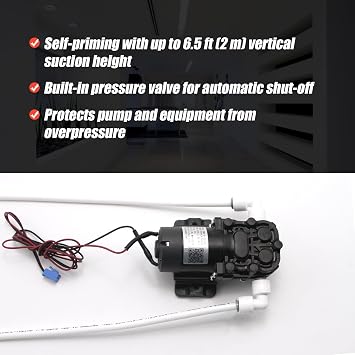 GMB-D-23130 DC 12V Water Pump 1.2L/Min Self-Priming fit for Avalon, Primo, Brio Bottom Loading Water Cooler Dispenser Replacement Parts