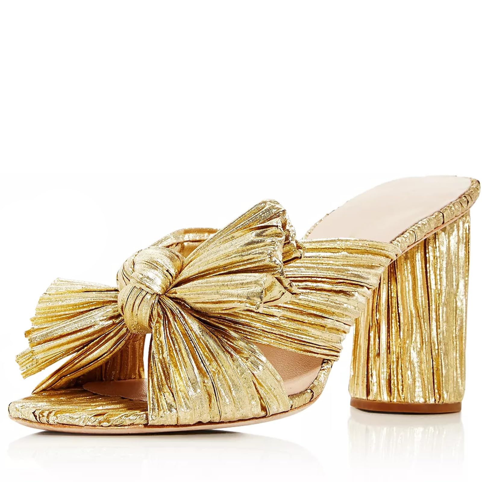 MUCCCUTE Women's Bow Knot Heeled Sandals Ankle Buckle Strap Chunky Heeled Open-toe Comfortable Wedding Party Fashion Heeled