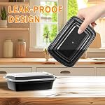 Meal Prep Containers with Lids, 20 Pack 34 Oz Plastic Food Storage Containers with lids, Leakproof Take Out Food Storage Lunch Containers for Restaurant, Kitchen