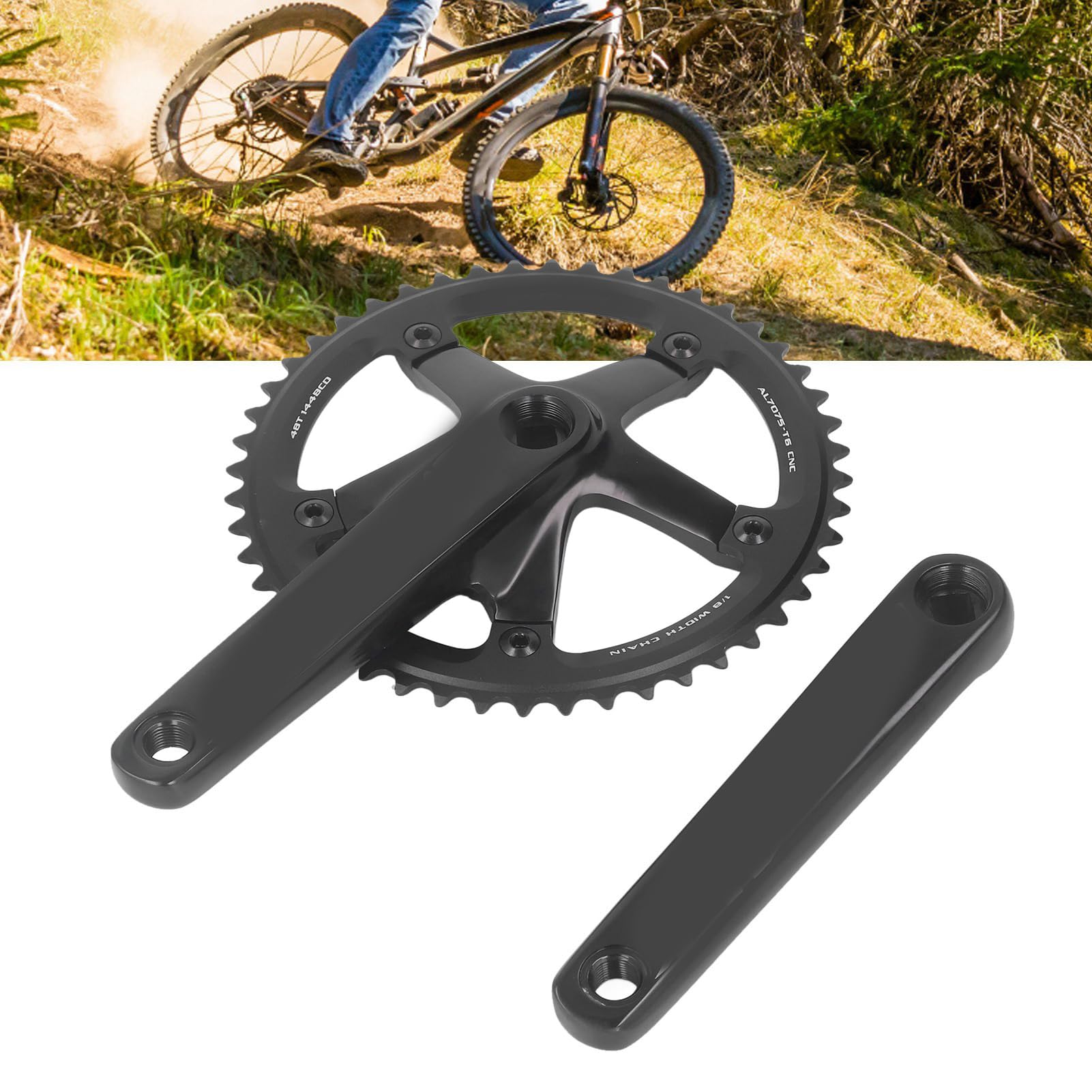 Rowerowa Tarcza, Lekka 48T Rowerowa Rowerowa Crankset Aluminium Topin -Stoy Bikring na Rower na Stałym Biegu na Mountain Road