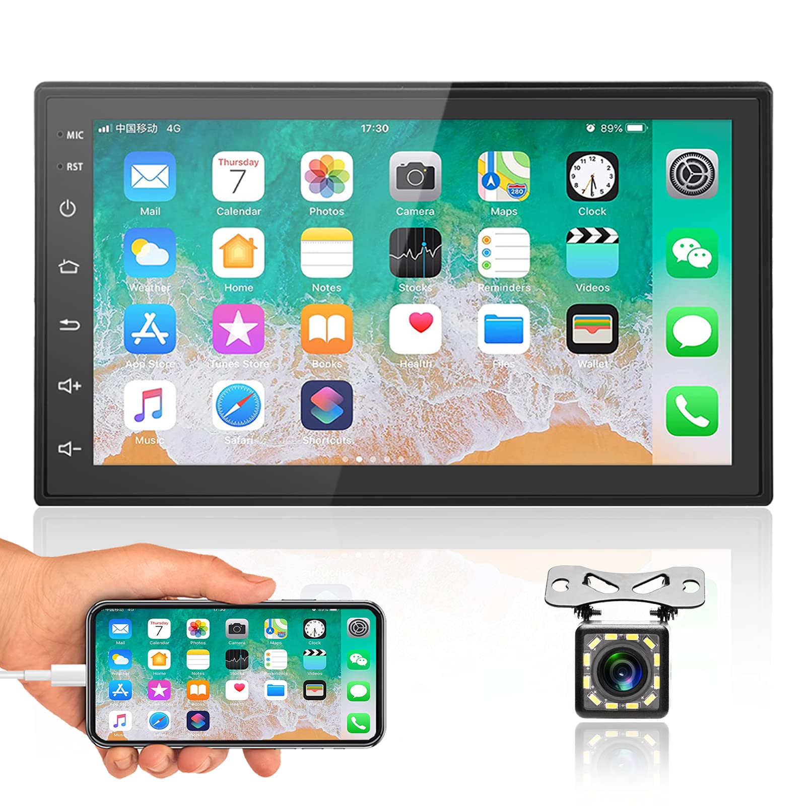 Buy Podofo Android Car Stereo Double with GPS Din 7 Inch Touchscreen