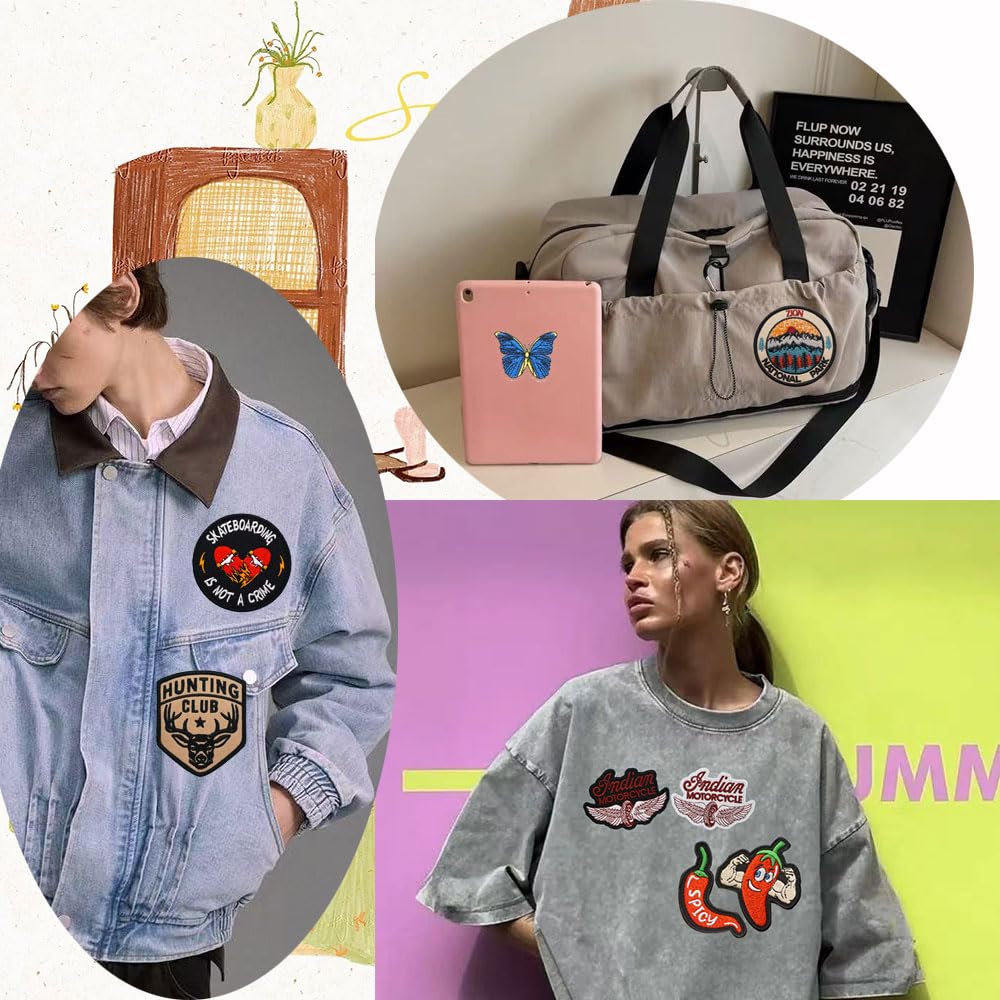 Parches de Bordado Personalizados de 20 Piezas, Diseño Personalizado, Parches Decorativos para Sombreros, Mochilas, Chaquetas, Gorras, Chalecos, Uniformes Militares, Planchado, Gancho y Bucle (10 cm)