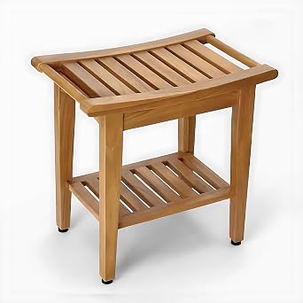 Kasa Solid Teak Indoor Outdoor Shower/Bath/Spa Stool Bench