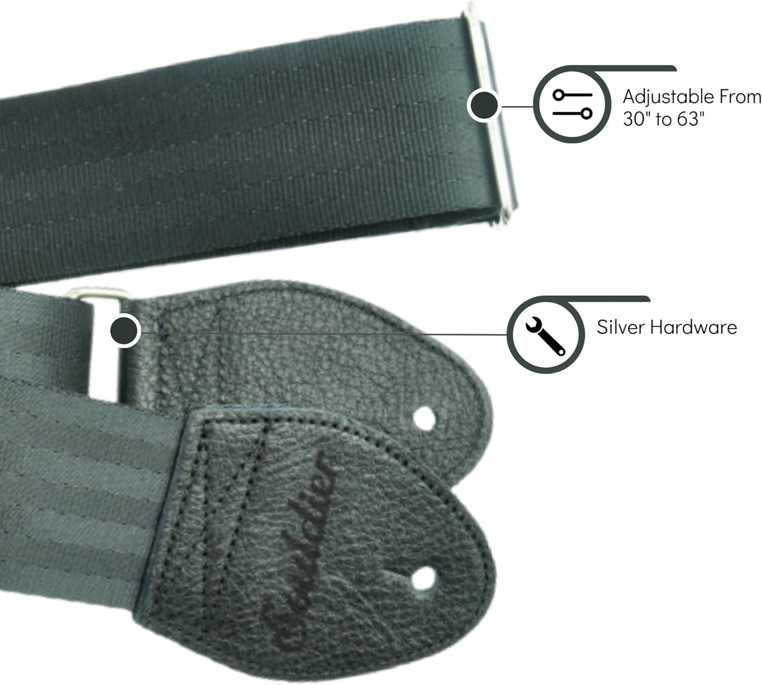 Souldier Guitar Strap (GS0000BK04BK),Black,Medium