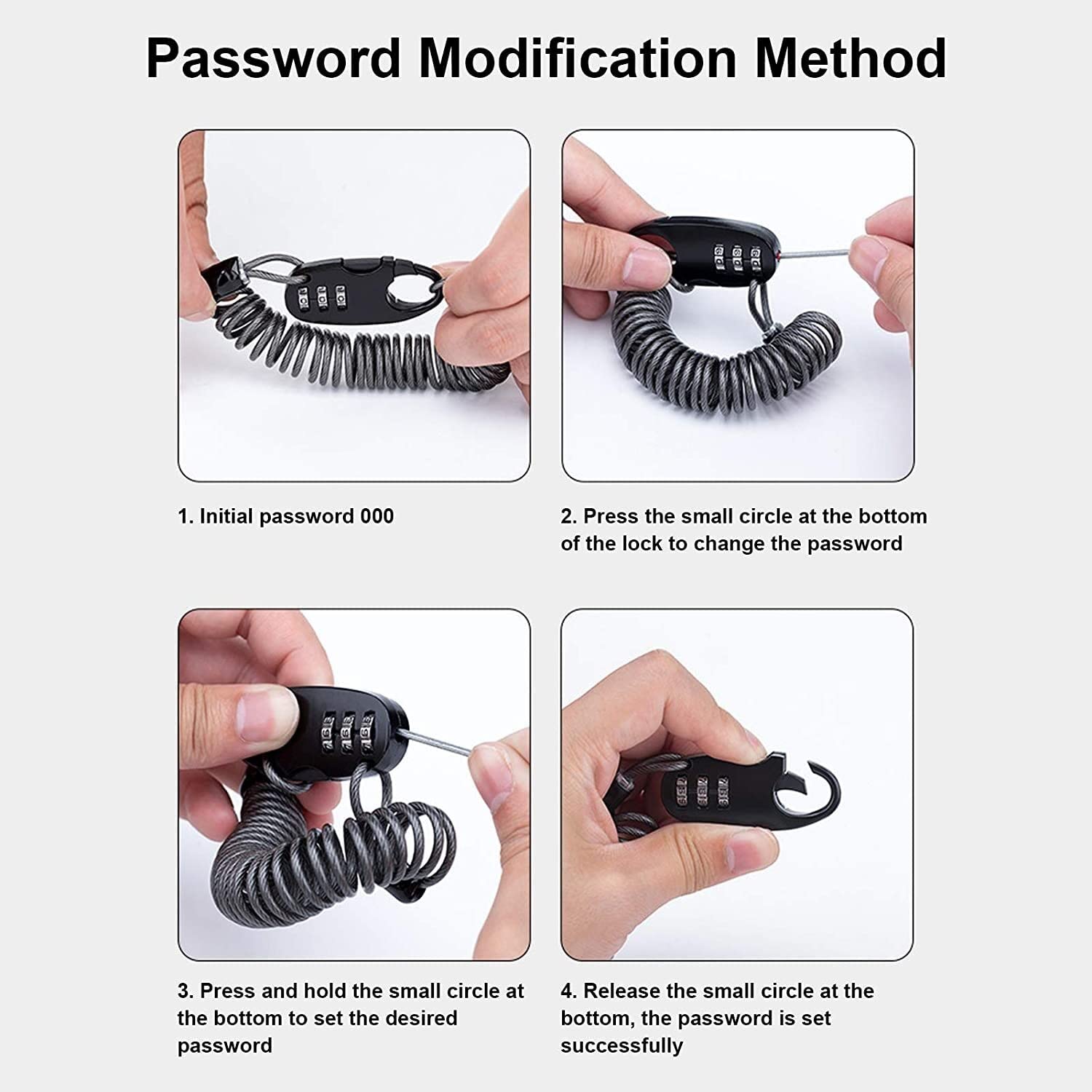 Candado de Cable de Acero para Seguridad de Bicicleta, para Casco de Bicicleta, candado de Cable de Acero, candado portátil Universal para Casco con contraseña, candado antirrobo p