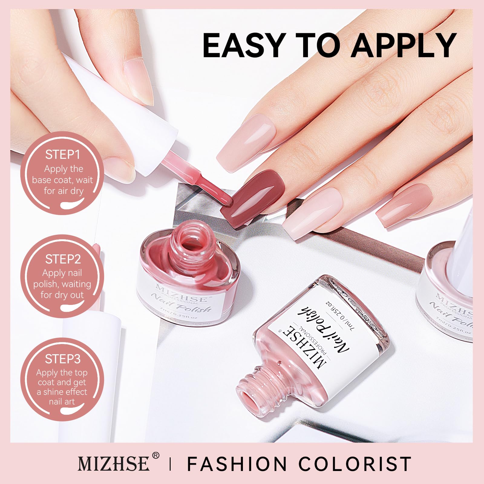 Juego de esmaltes de uñas: colección de 6 colores clásicos nude, blanco lechoso, rosa nude, esmalte de uñas de secado rápido, manicura de uñas, salón de arte de uñas, regalo ideal para mujeres 6